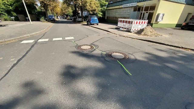 Markierungen zur Instandsetzung auch in Abschnitten, die bei der Vorplanung nicht vorgesehen waren.