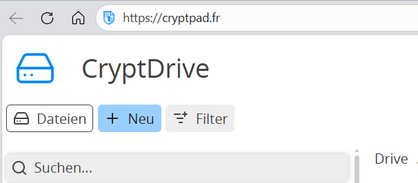 Screenshot Webseite CryptDrive